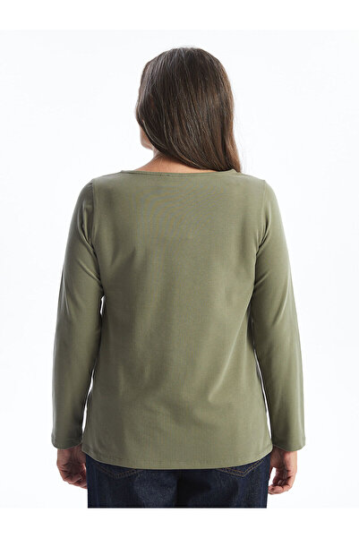 LC Waikiki Lcw Grace Khaki Floral Print Women's T-Shirt - Crew Neck