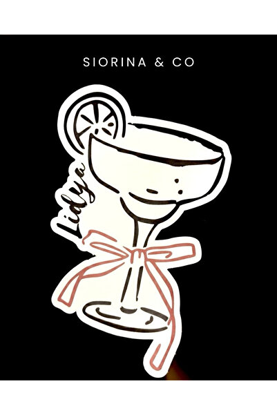 Siorina Co & Event Coctail Card Martini İsim Kartı Birthday Bride Bachelorett...