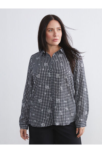 LC Waikiki Gray Plaid Women's Shirt