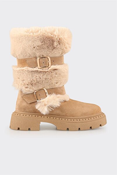 Elle Shoes Naturel Deri Kadın Günlük Bot