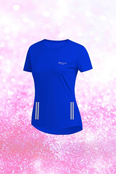 POSEIDON STORM Γυναικείο μπλουζάκι μεγάλου μεγέθους μπλε Dri-Fit Comfort με λ...