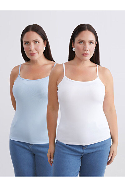 LC Waikiki Plus Size Square Neck Strap Women's Tank Top