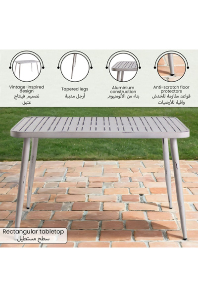 Living Accents Retro Style Sturdy Legs Metal Dining Table