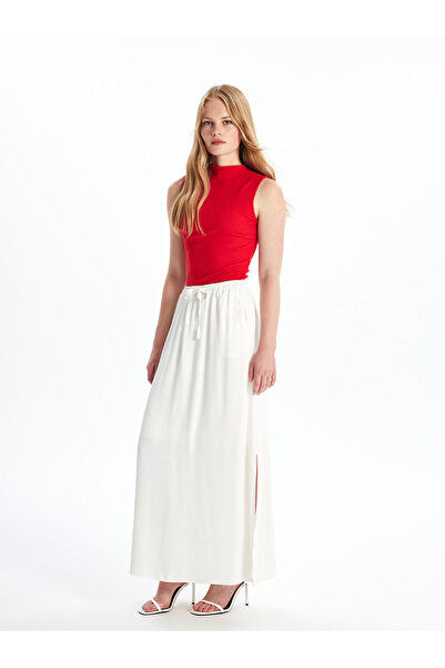 LC Waikiki Özmarka New Season Elastic Waist Straight Poplin Women's Skirt