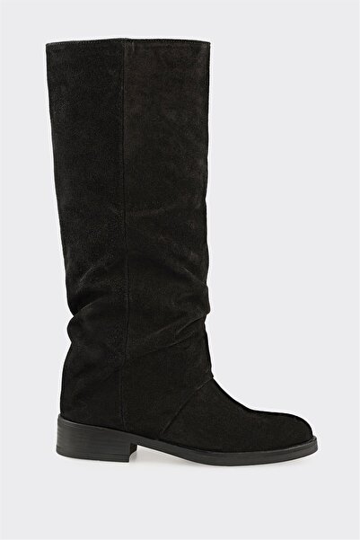 Elle Shoes Siyah Deri Kadın Çizme