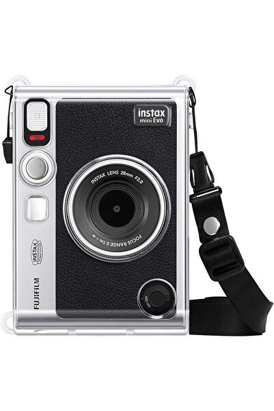 MAKINGTEC Protective Case for Fujifilm Instax Mini Evo - Transparent Hard PVC Cover with Removable S