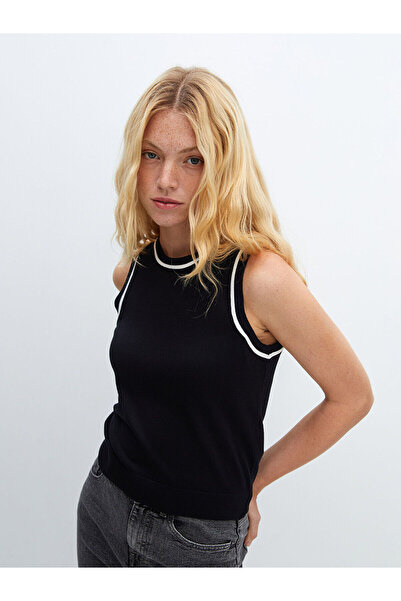 LC Waikiki Black Crew Neck Women's Knitwear Singlet