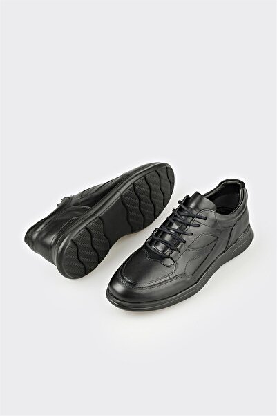 Elle Shoes Siyah Deri Erkek Günlük Ayakkabı