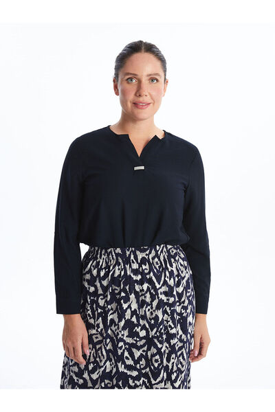 LC Waikiki Navy Blue Collar Women's Blouse