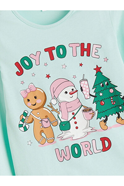 LC Waikiki Özmarka New Season New Year's Themed Girls' Pajama Set