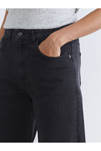 LC Waikiki LCW Jeans Gri Barrel Fit Kadın Jean Pantolon
