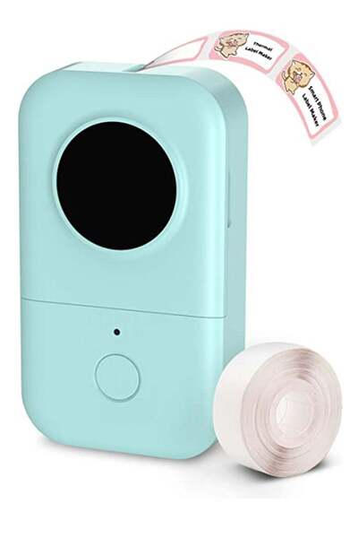 COOYA صانع ملصقات مع شريط، طابعة ملصقات بلوتوث محمولة، ملصق صغير محمول باليد للهواتف الذكية