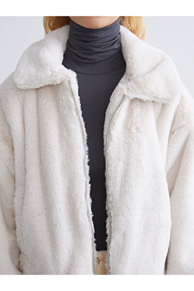 LC Waikiki Peak New Season Shirt Collar Women's Plush Coat