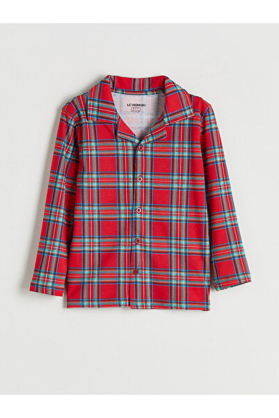 LC Waikiki New Season Shirt Collar Plaid Boys Pajama Set