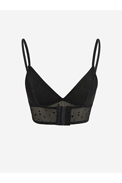 LC Waikiki Чорний бюстгальтер без кісточок, без наповнювача, з візерунком