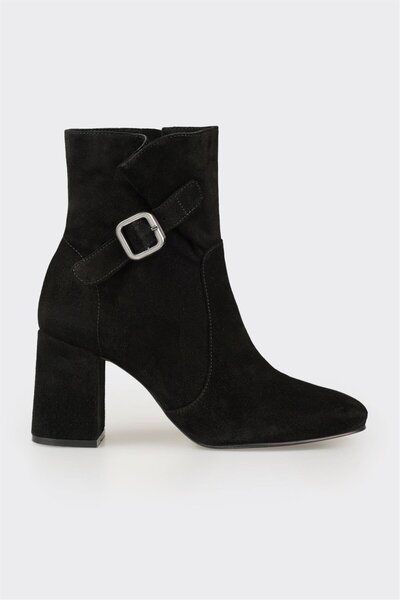 Elle Shoes Siyah Deri Kadın Klasik Bot