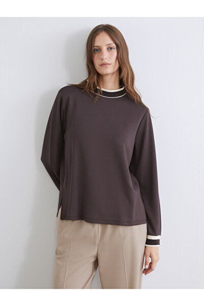 LC Waikiki ψηλός λαιμός ριγέ Γυναικείο φούτερ τουνίκ