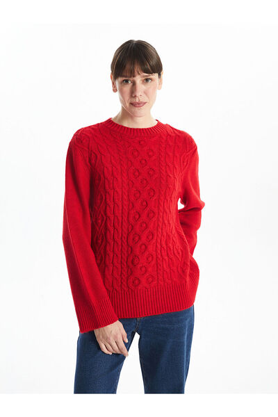 LC Waikiki Pulover de damă cu decolteu rotund cu model - W4hn02z8