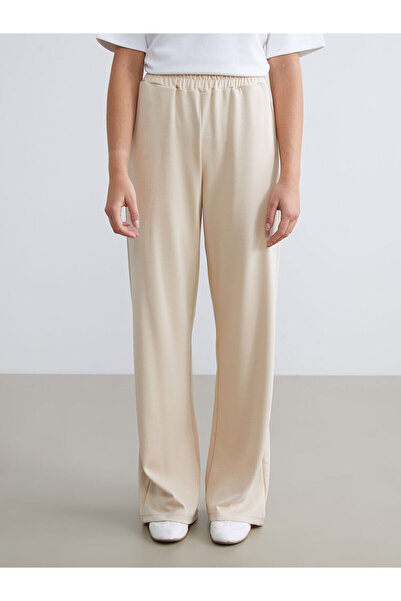 LC Waikiki Beige Elastic Waist Women's Sports Sweatpants