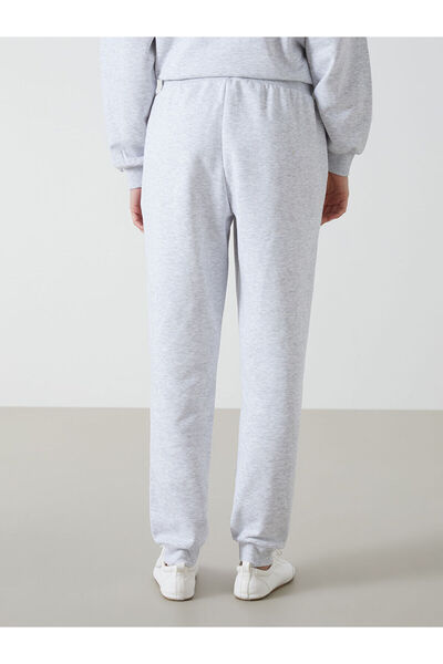 LC Waikiki Gray Women's Thick Jogger Sweatpants with Elastic Waist