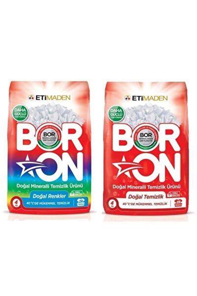 Boron 4 Kg Renkli 4 Kg Beyaz Toz Deterjan 8 Kg