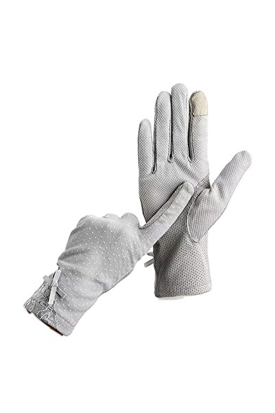 HALAMODO قفازات قيادة وركوب رمادية صيفية رفيعة من الدانتيل قابلة للتنفس تعمل ...