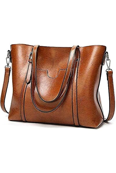 Jiffy حقيبة كتف نسائية من جلد البولي يوريثان بسعة كبيرة مقاومة للماء ومضادة ل...