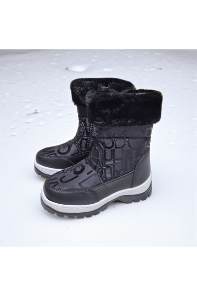 Moda fiesta Κοριτσίστικες γούνινες αδιάβροχες χειμερινές μπότες με αντιολισθητική σόλα με φερμουάρ