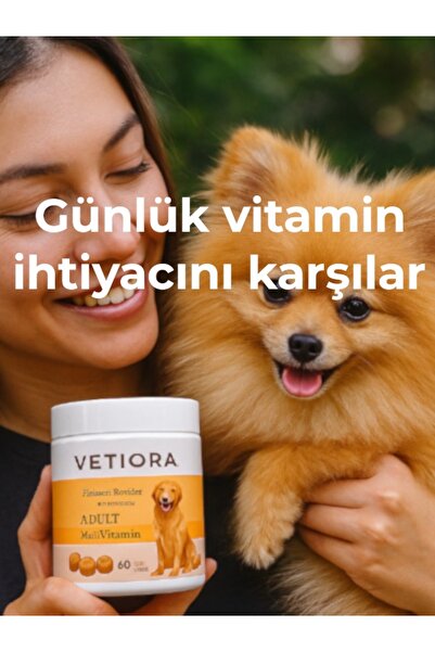 VETIORA Köpekler İçin Multivitamin Güçlü Bağışıklık ve Sağlıklı Tüyler İçin Çiğnenebilir Tablet, 150 Gr