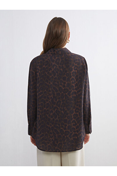 LC Waikiki Brown Leopard Patterned Women's Shirt