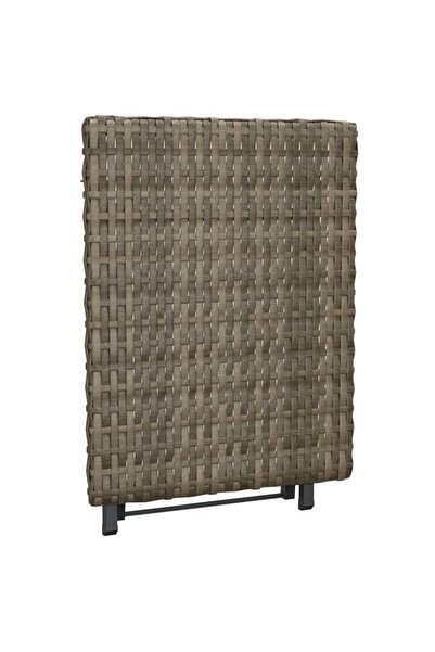 vidaxl Folding Table Grey 45x35x32 cm Poly Rattan