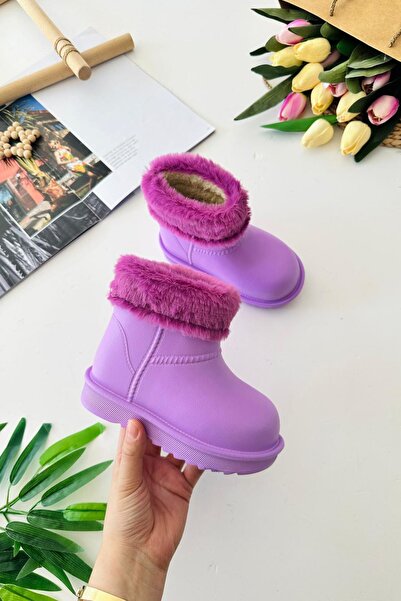 Minigimin Cicileri Μπότες βροχής με γούνινο χρώμα για το μικρό μου - Λιλά