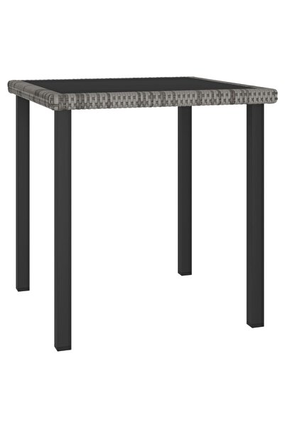 vidaxl Garden Dining Table Grey 70x70x73 cm Poly Rattan