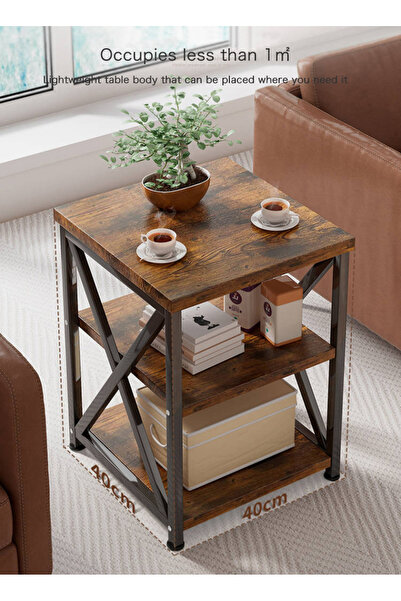VariFurnx 40*40*50cm 3-tier Coffee Table Sofa Side Service Table End Table Side Table Small Bedside Table