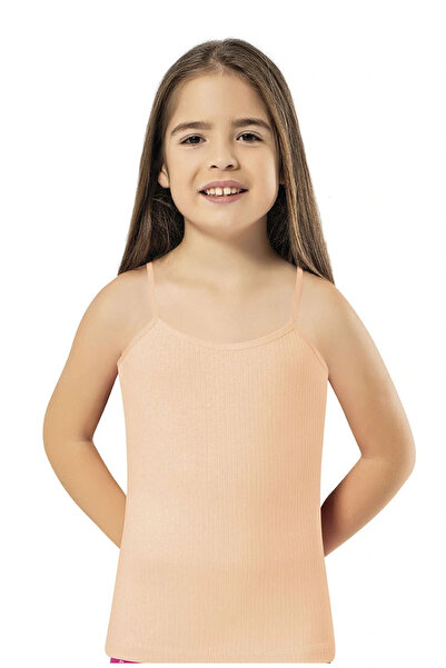 LVORİA Ribbed Knit Girls' Tank Top with Fabric Straps