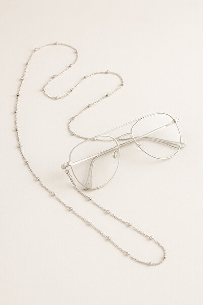 Feyloriana سلسلة نظارات فضية للنساء، فضية اللون، أنيقة وصغيرة الحجم - تصميم أ...