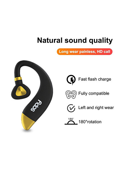 sopy SP-303 Bluetooth Earphone V5.3 Wireless Headset with 180° Rotation, Noise Reduction, HD Sound