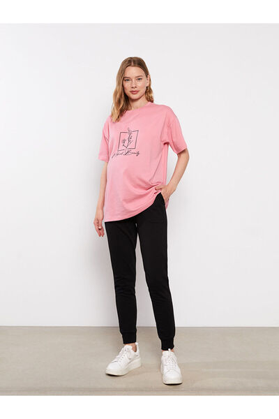 LC Waikiki Black Tummy Panel Plain Maternity Jogger Sweatpants