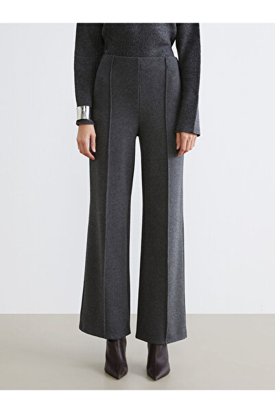 LC Waikiki Wide Leg Women's Knitwear Trousers with Elastic Waist