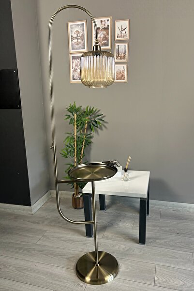 Bamyum Mopa Bal Rengi Cam Tepsili Hareketli Başlık Eskitme Lambader Dekoratif...