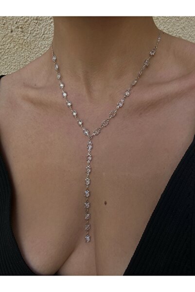 pop up store Baget Taş Gümüş Renk Y Kolye