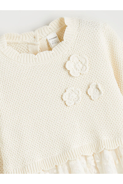 LC Waikiki LCW Kids Çiçek Aplikeli Kız Çocuk Tüllü Elbise