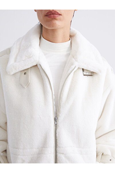 LC Waikiki New Season Shirt Collar Women Faux Fur Coat