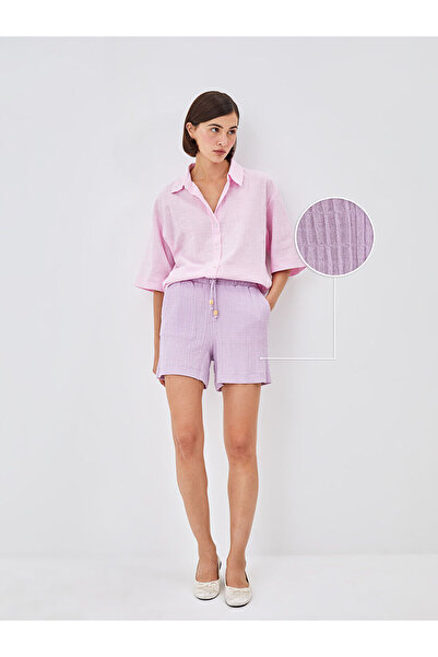 LC Waikiki Pantaloni scurți drepți pentru femei cu talie elastică