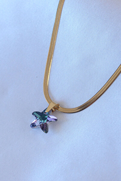 Skygo 316L الصلب الذهب اللون سلسلة الإيطالية نموذج كريستال نجمة البحر نموذج ق...