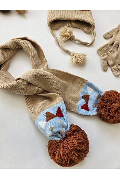 GizaKids Children's Fleece Beret Scarf Gloves Set of 3 / Baby Hat