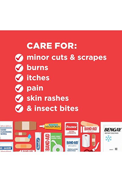Johnson & Johnson All-Purpose Portable First Aid Kit - 160 Pieces