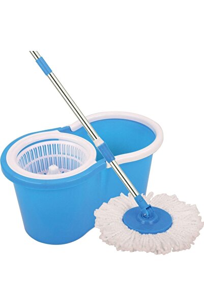 Twinkle Mart Spin Mop Bucket Set with 2 Microfiber Floor Spin Mop Heads, 6L Mop Bucket