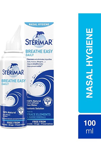 Sterimar Breathe Easy Daily Nasal Spray - 100% Natural Sea Water Isotonic Solution - 100ml
