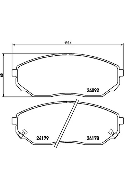 Brembo Комплект спирачни накладки за дискови спирачки Kia Sorento 1